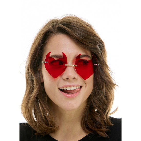 Red Devil Heart Sunglasses Red Devil Heart Sunglasses