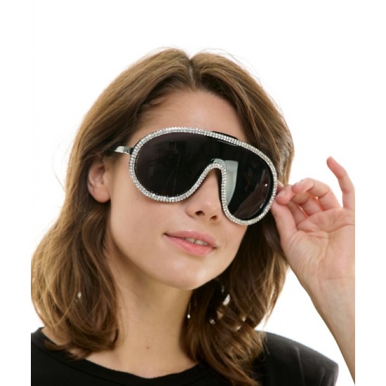 Rhinestone Ski Mask Sunglasses