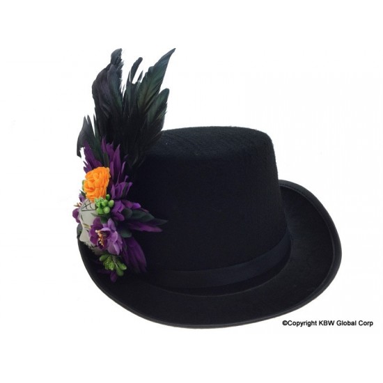 Day of the Dead Feather Top Hat Day of the Dead Feather Top Hat