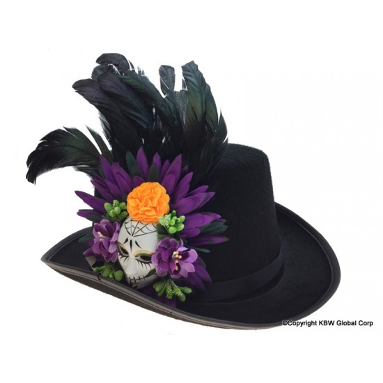 Day of the Dead Feather Top Hat Day of the Dead Feather Top Hat