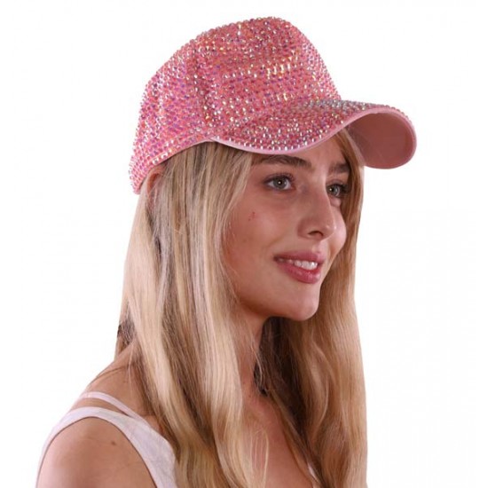 Pink Rhinestone Baseball Cap