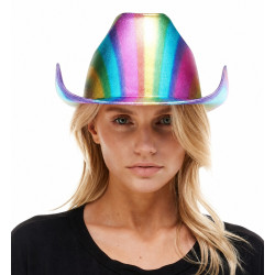 Rainbow Metallic Cowboy Hat