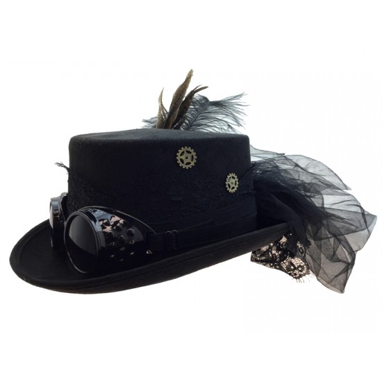 Steampunk Goggles Top Hat
