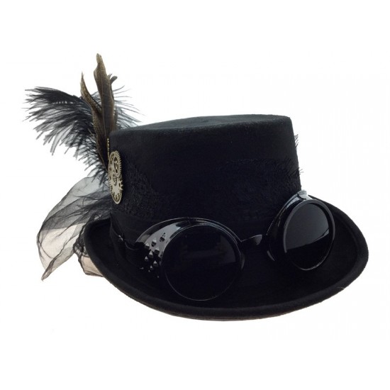 Steampunk Goggles Top Hat