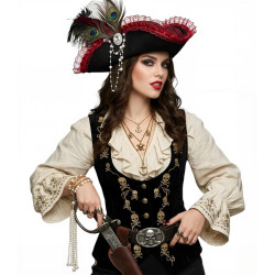 Red Lace Pirate Hat