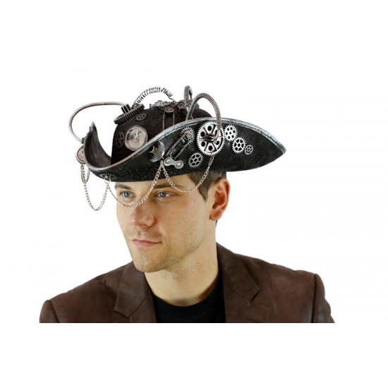 Silver Steampunk Pirate Hat Silver Steampunk Pirate Hat