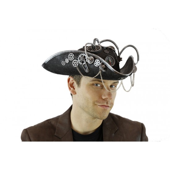 Silver Steampunk Pirate Hat Silver Steampunk Pirate Hat