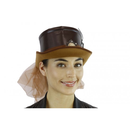 Brown Lace Victorian Top Hat Brown Lace Victorian Top Hat