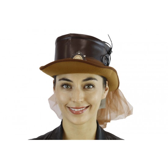 Brown Lace Victorian Top Hat Brown Lace Victorian Top Hat