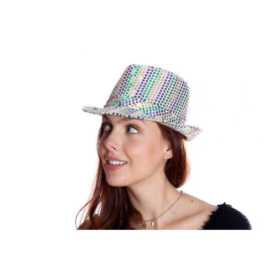 Mard Gras Holographic Sequin Fedora Mard Gras Holographic Sequin Fedora