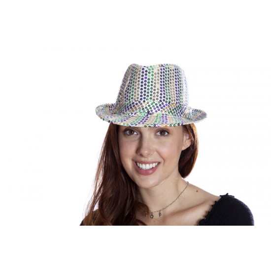Mard Gras Holographic Sequin Fedora Mard Gras Holographic Sequin Fedora