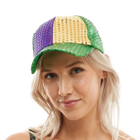 Mardi Gras Sequin Baseball Cap Mardi Gras Sequin Baseball Cap