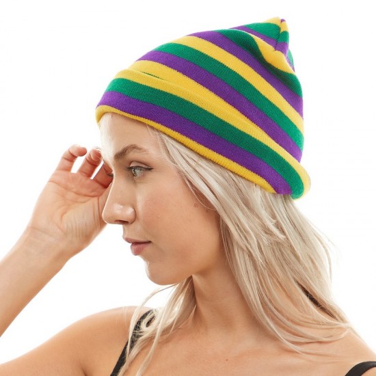 Mardi Gras Striped Beanie Mardi Gras Striped Beanie