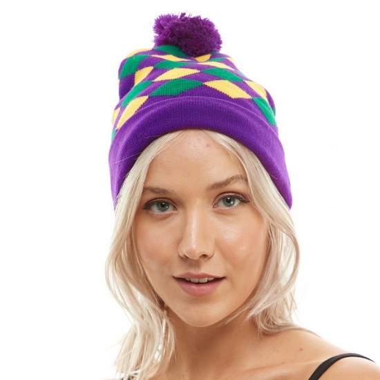 Mardi Gras Harlequin Beanie Mardi Gras Harlequin Beanie