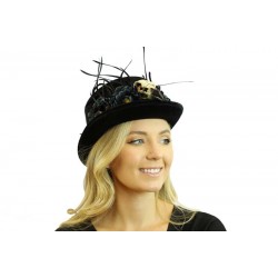 Black Skull Feather Top Hat Black Skull Feather Top Hat