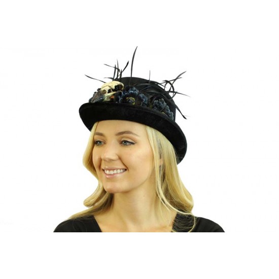 Black Skull Feather Top Hat Black Skull Feather Top Hat