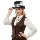 Brown Lace Cameo Top Hat