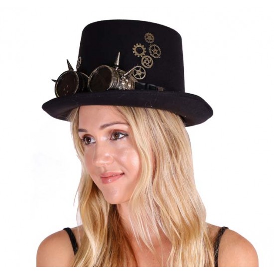 Black Gears Steampunk Gear Hat