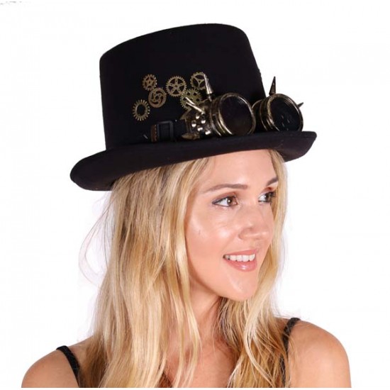 Black Gears Steampunk Gear Hat