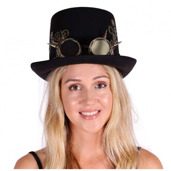 Black Gears Steampunk Gear Hat