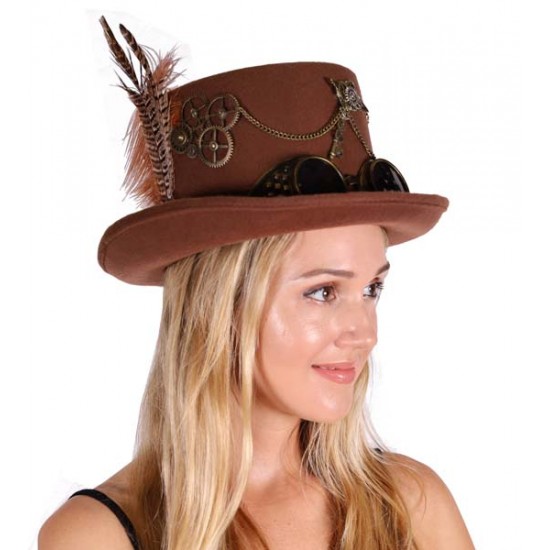 Brown Steampunk Top Hat