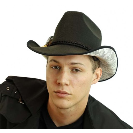 Black Feather Cowboy Hat