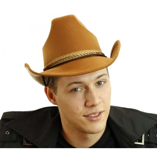 Brown Feather Cowboy Hat
