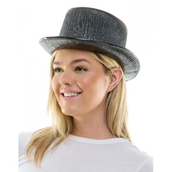 Irridescent Black Top Hat