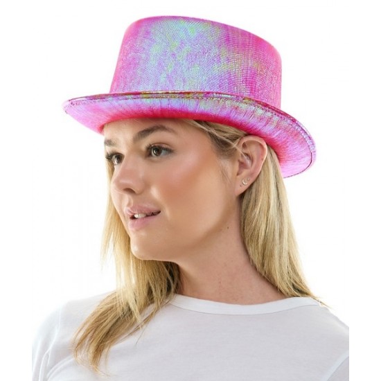 Iridescent Hot Pink Top Hat