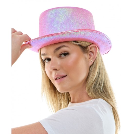 Iridescent Pink Top Hat