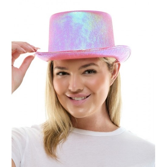 Iridescent Pink Top Hat