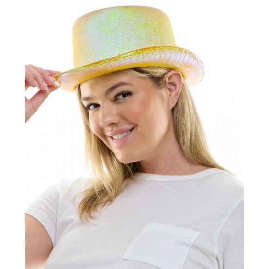 Iridescent Yellow Top Hat