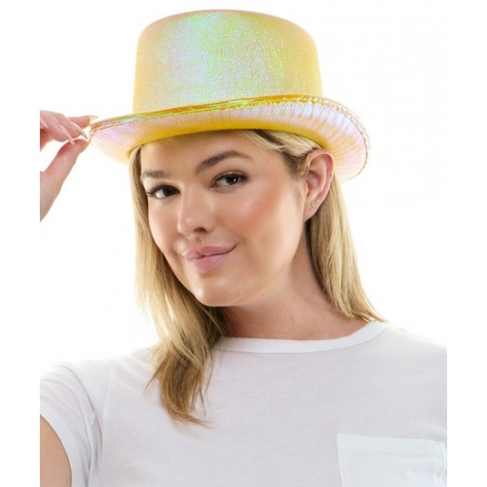Iridescent Yellow Top Hat