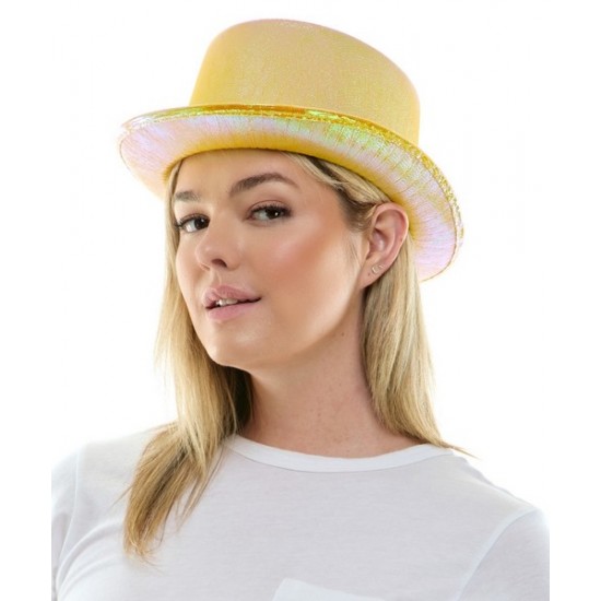 Iridescent Yellow Top Hat