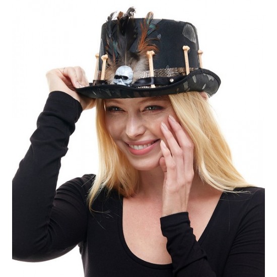 Witch Doctor Feather Skull Hat