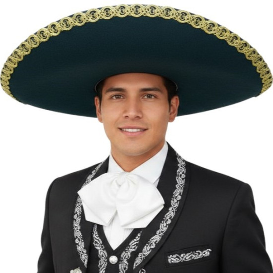 Black Sombrero With Gold Trim