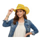 Yellow Burlap Cowboy Hat