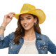 Yellow Burlap Cowboy Hat