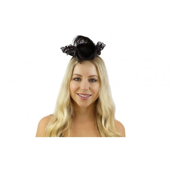 Mini Black Pirate Feather Fascinator Mini Black Pirate Feather Fascinator