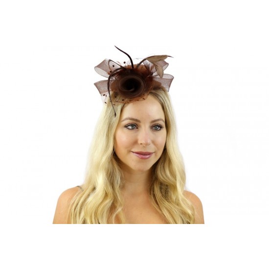 Brown Mesh Fascinator Brown Mesh Fascinator