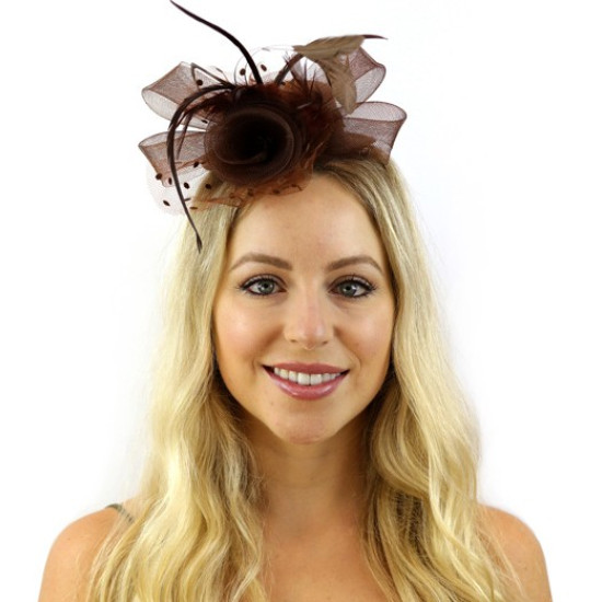 Brown Mesh Fascinator Brown Mesh Fascinator