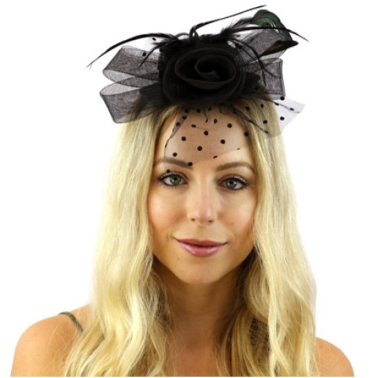 Black Mesh Fascinator Black Mesh Fascinator