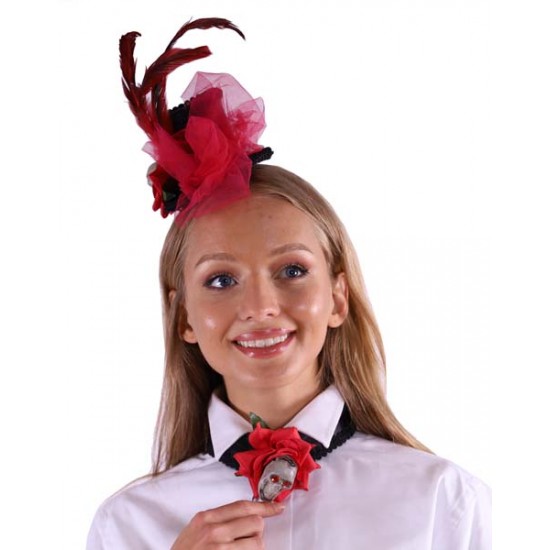 Red Feather Mini Top Hat
