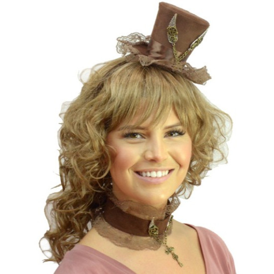 Brown Steampunk Mini Top Hat and Choker