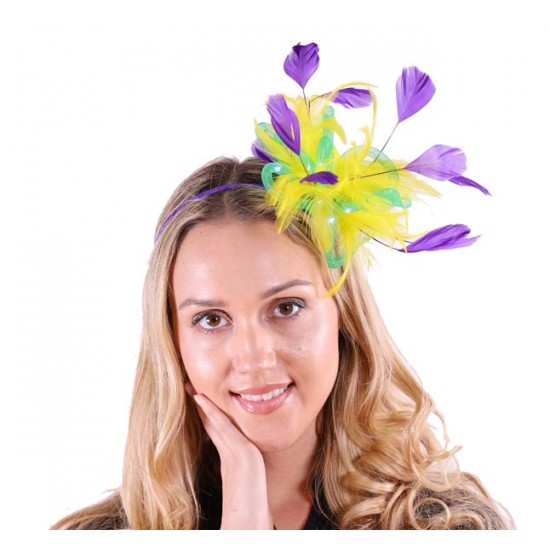 Mardi Gras Feather Fascinator