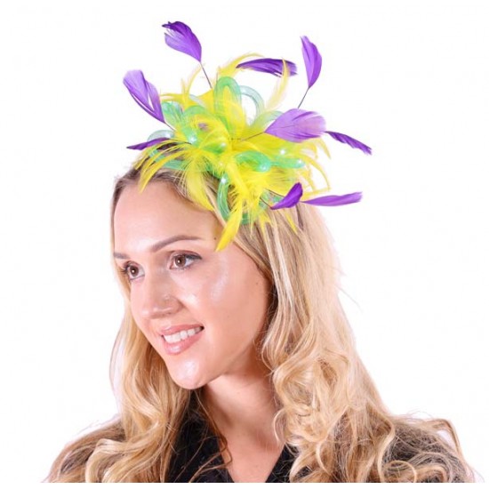 Mardi Gras Feather Fascinator