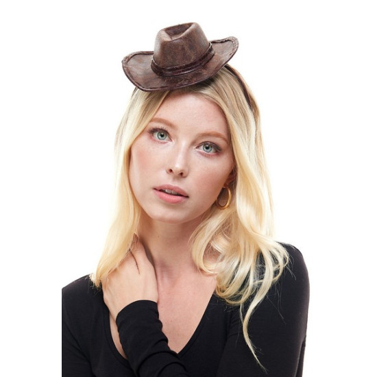 Mini Distressed Cowboy Hat Headband