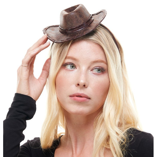 Mini Distressed Cowboy Hat Headband
