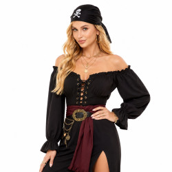 Black Pirate Bandana with Skul
