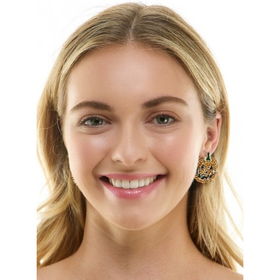 Glitter Pumpkin Stud Earrings